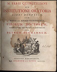 Quintilian, Institutio oratoria ed. Burman (Leiden 1720), title page