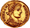 Rare aureus of Magnus Maximus (obverse transparent)