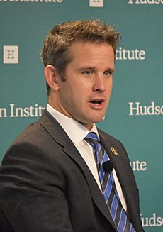 Representative Adam Kinzinger at Hudson Institute (cropped)