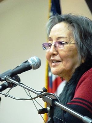 Rosita Worl addresses the Native Issues Forum In Juneau, Alaska..jpg