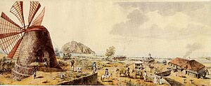 Sandy Point Estate and Windmill, St. Kitts (St. Christopher), British West Indies, ca. 1795
