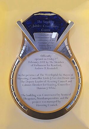 Sapphire Jubilee Community Centre plaque