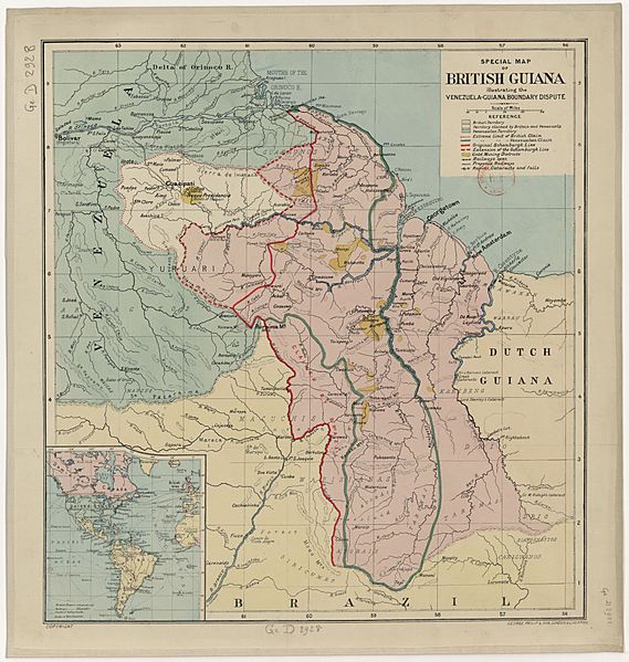 Image Special Map of british Guiana, illustrating the VenezuelaGuiana