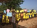 Students in Ghana in a parade for inclusive education