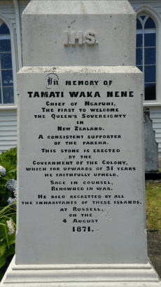 Tāmati Wāka Nene memorial in Russell
