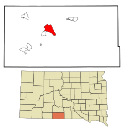 Location in Todd County and the state of South Dakota