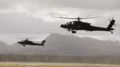 Two AH-64 Apache attack helicopters on exercise at Talisman Sabre 2019 SHOALWATER BAY QLD AUSTRALIA 07.08.2019