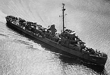 USS Cannon (DE-99) underway in Delaware Bay on 5 September 1943 (NH 83390)