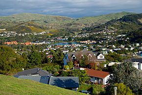 Whitby, New Zealand, with the lower lake