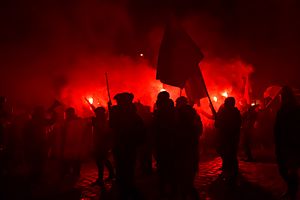 Wien - Anti-Akademikerball-Demo der Offensive gegen rechts - IIIb