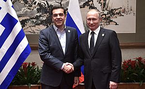 With Greek Prime Minister Alexis Tsipras