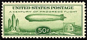 Zeppelin stamp, 50c, 1933 issue