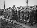 "Somewhere in England, Maj. Charity E. Adams...and Capt. Abbie N. Campbell...inspect the first contingent of Negro mem - NARA - 531249
