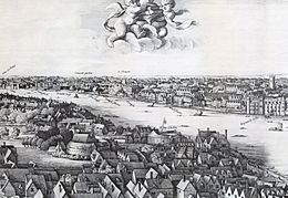 1647 Long view of London From Bankside - Wenceslaus Hollar (cropped)