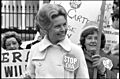 Activist Phyllis Schafly wearing a "Stop ERA" badge, demonstrating with other women against the Equal Rights Amendment in front of the White House, Washington, D.C. (42219314092)