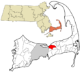 Barnstable County Massachusetts incorporated and unincorporated areas Yarmouth Port highlighted