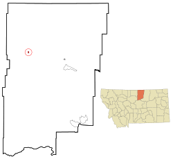 Location of Chinook, Montana