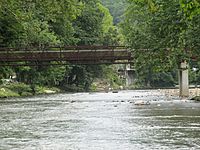 Bridge over Oconaluftee River in Cherokee, NC IMG 4887