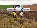 British Railways sign at the Anglo-Scottish Border