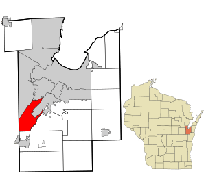 Location in Brown County and the state of Wisconsin