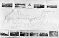 COLLECTIE TROPENMUSEUM Foto van getekende landkaart met illustratieve foto`s van plaatsen aan het Suezkanaal. TMnr 60002280
