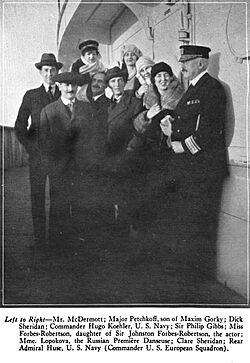 Clare Sheridan, Hugo Koehler and others aboard Aquitania1921
