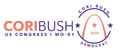 Cori Bush 2020 salmon purple logo