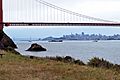 Golden Gate Bridge and San Francisco from Kirby Cove bluff