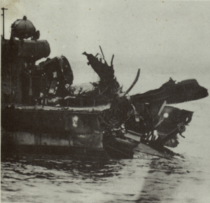 HMS Javelin stern damage