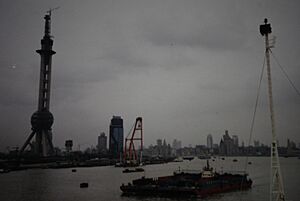 Huangpu River,Oriental Pearl Tower,The Bund,Shanghai,China
