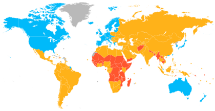 IMF advanced economies and UN least developed countries