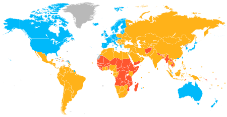 IMF advanced economies and UN least developed countries