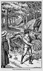 Illustrations by K. M. Skeaping for the Holiday Prize by E. D. Adams-pg-138-They carried loads of ferns