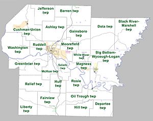 Independence County Arkansas 2010 Township Map large