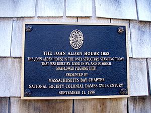 John Alden House historic marker