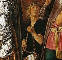 Lastman, Pieter - Orestes and Pylades Disputing at the Altar (detail triangle player)