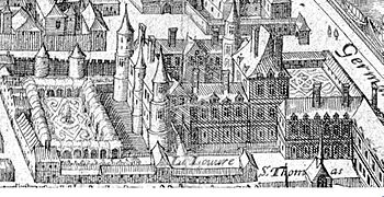 Le chateau du Louvre sur un plan de 1615