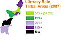 Literacy Rate Tribal Areas 2007 FATA excl FRs