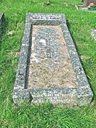 Llandyssil Churchyard. Grave of Walter Buckley Jones and his wife Edith ('Covie')