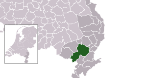Highlighted position of Leudal in a municipal map of Limburg