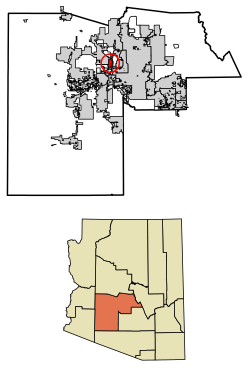 Location of El Mirage in Maricopa County, Arizona.