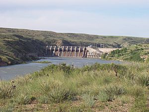 Morony Dam, Missouri River, Cascade County, Montana