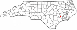 Location of Trenton, North Carolina