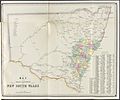 New South Wales map of 19 counties 1872
