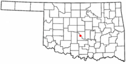 Location of Goldsby, Oklahoma