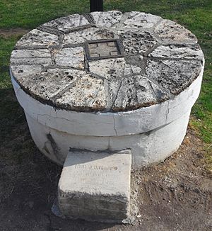 Old millstone, Vassar College, March 2016