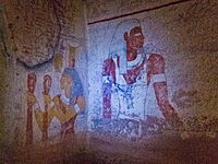 Painting in the ancient Nubian tombs at El-Kurru near Karima, Sudan
