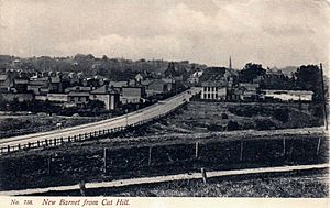 Pymmes Brook from Cat Hill looking down Brookhill Road 1908