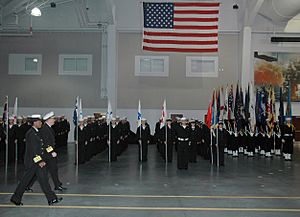Recruit graduation at USS Midway Ceremonial Drill Hall