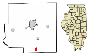 Location of Parkersburg in Richland County, Illinois.